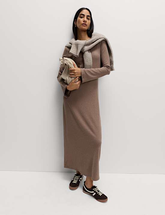 Jersey Cosy Midi Column Dress