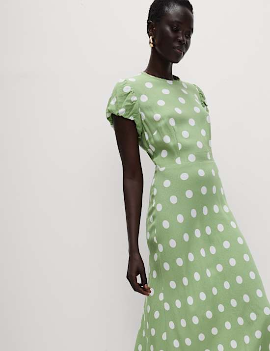 Polka Dot Midaxi Tea Dress