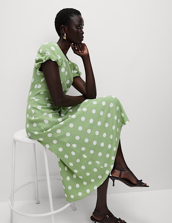 Polka Dot Midaxi Tea Dress