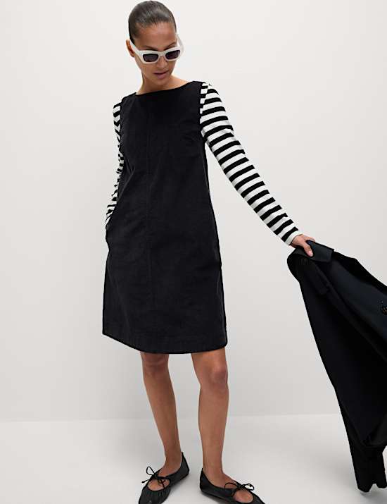 Robe tube coupe courte en coton