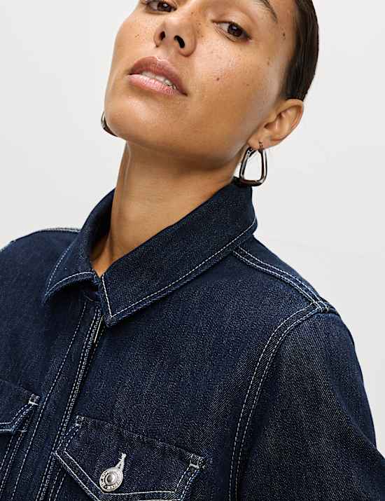 Mono multiusos denim de pernera ancha con cinturón