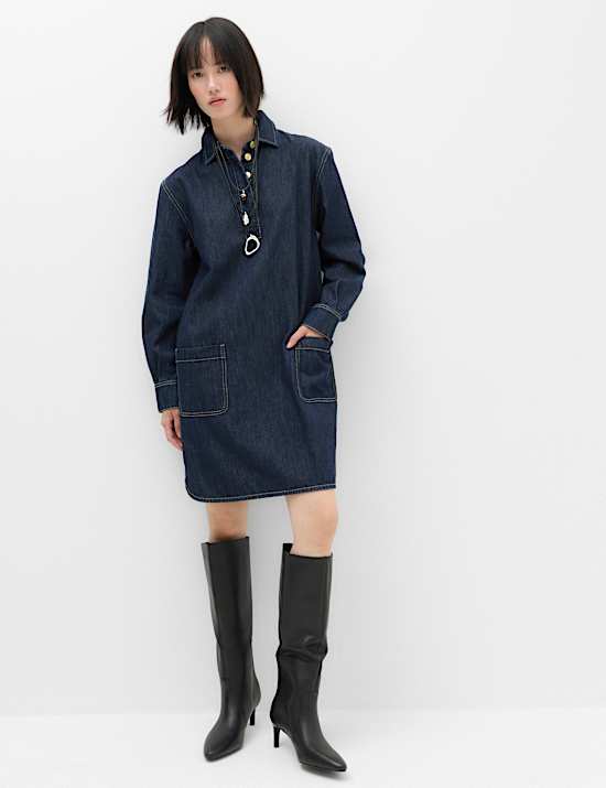 Denim Mini Shirt Dress