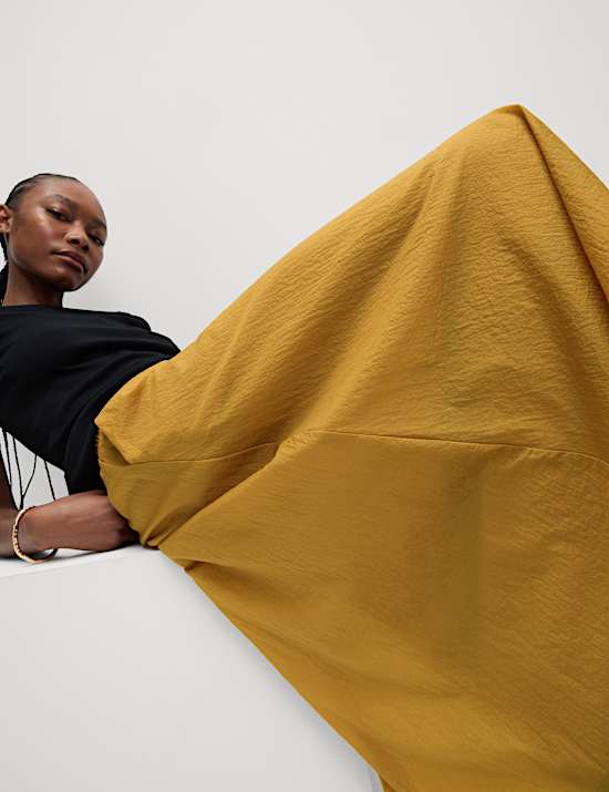 Textured Midi Circle Skirt