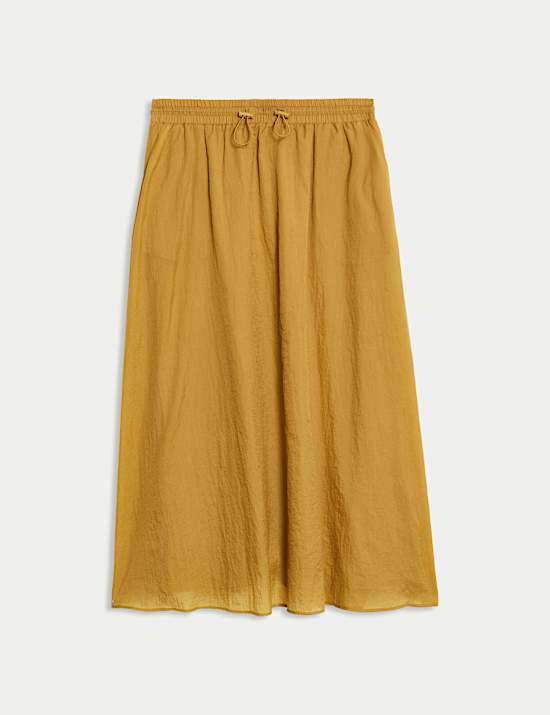 Textured Midi Circle Skirt