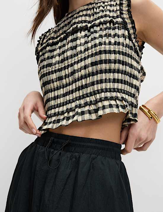 Textured Midi Circle Skirt