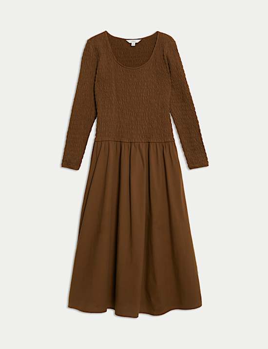 Robe midi taille basse 100 % coton