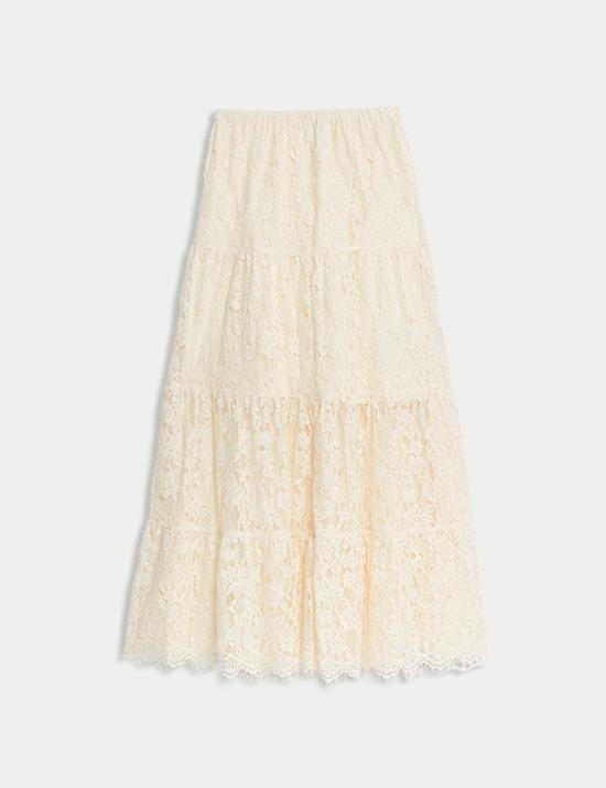 Lace Maxi Tiered Skirt