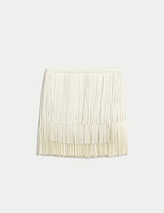 Fringe Detail Mini Skirt