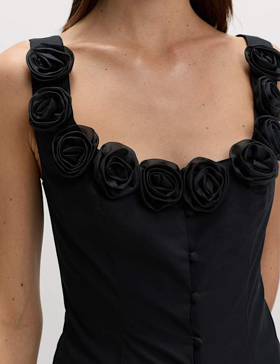 Pure Cotton Flower Detail Corset Top