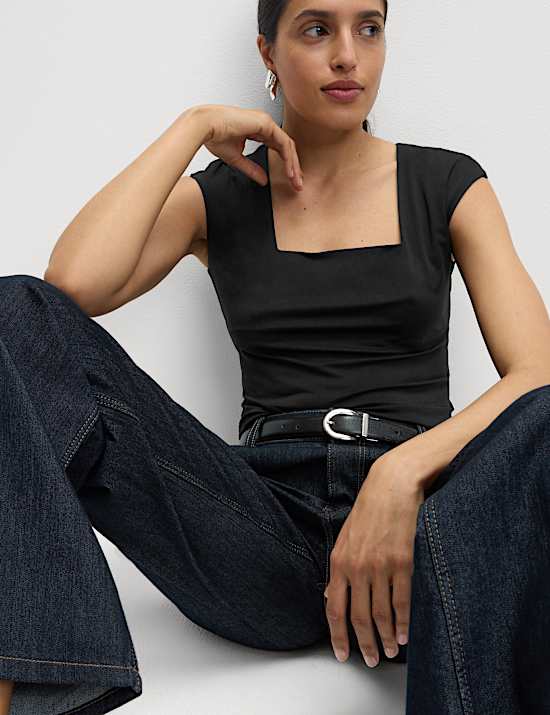 Jersey Square Neck Top