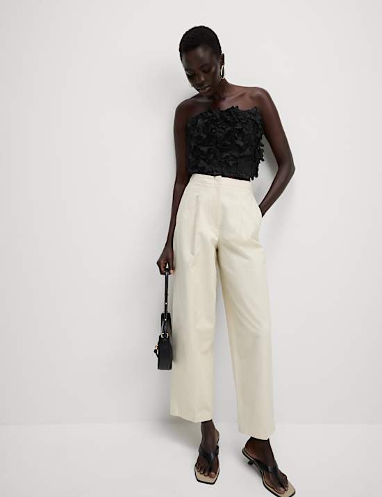 Pure Cotton Textured Bandeau Top