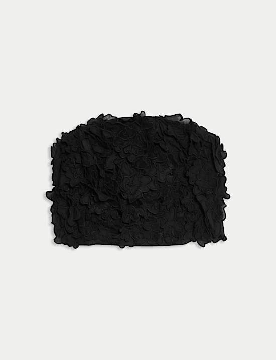Pure Cotton Textured Bandeau Top