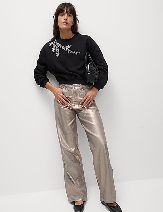 Cotton Rich Embellished Sweatshirt