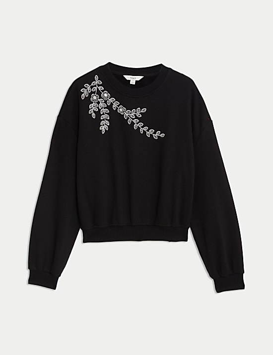 Cotton Rich Embellished Sweatshirt