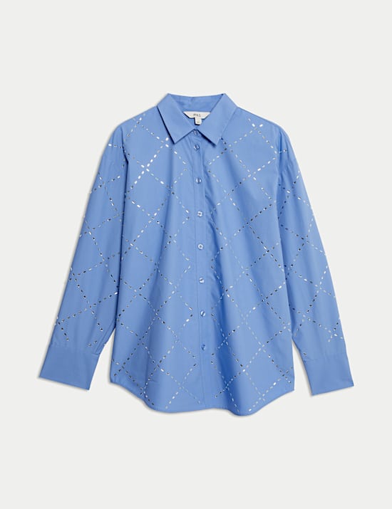 Pure Cotton Embellished Collared Shirt
