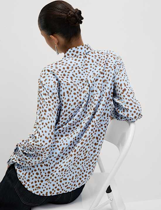 Printed Collared Button Through Shirt