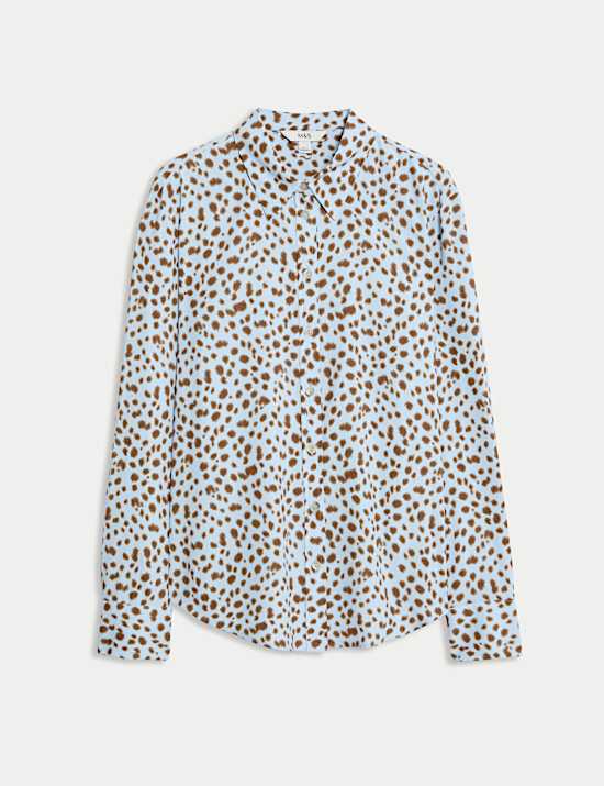 Printed Collared Button Through Shirt