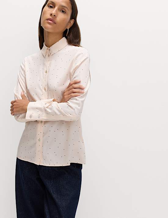 Printed Collared Button Through Shirt