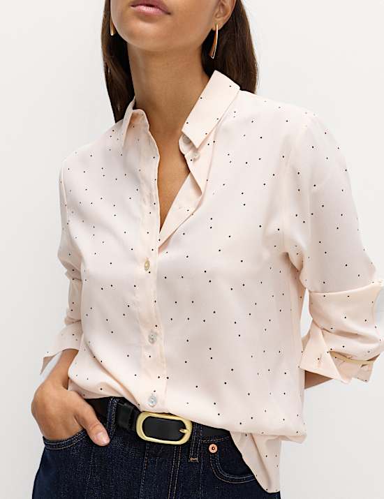 Printed Collared Button Through Shirt