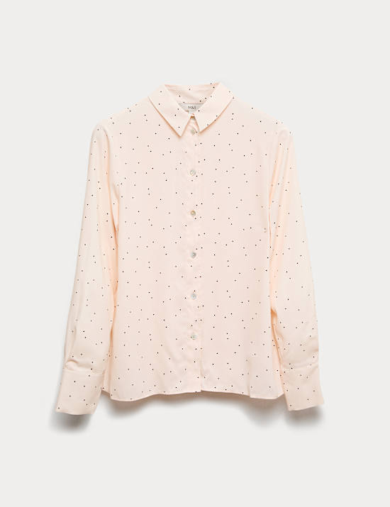 Printed Collared Button Through Shirt