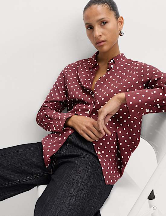 Printed Collared Button Through Shirt