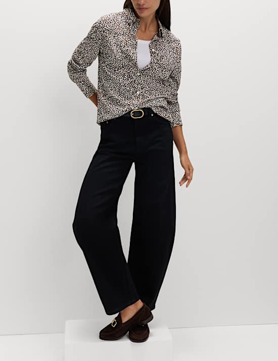 Printed Collared Button Through Shirt