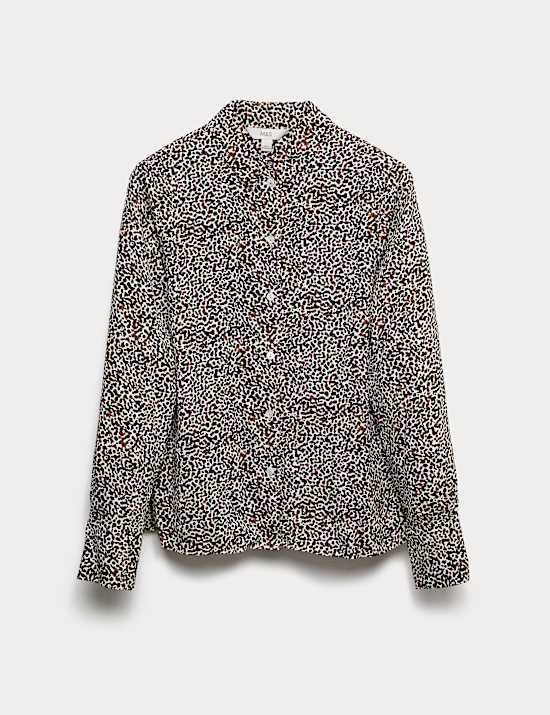 Printed Collared Button Through Shirt