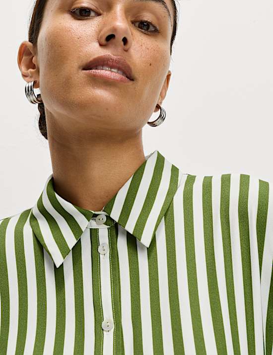 Printed Collared Button Through Shirt