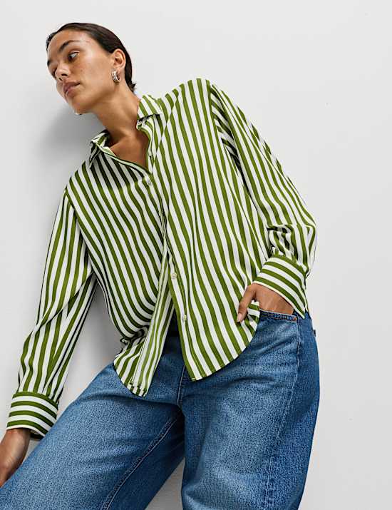 Printed Collared Button Through Shirt