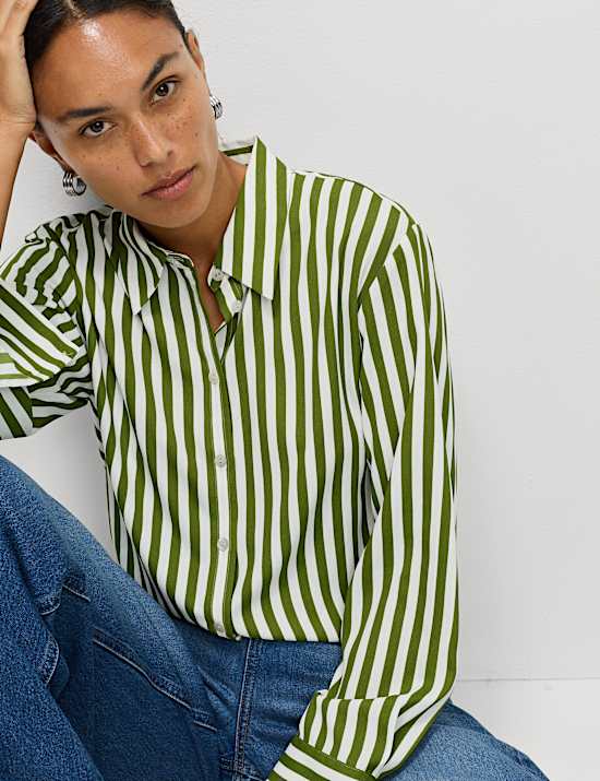 Printed Collared Button Through Shirt