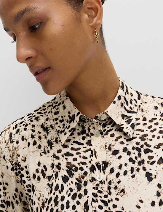 Printed Collared Button Through Shirt