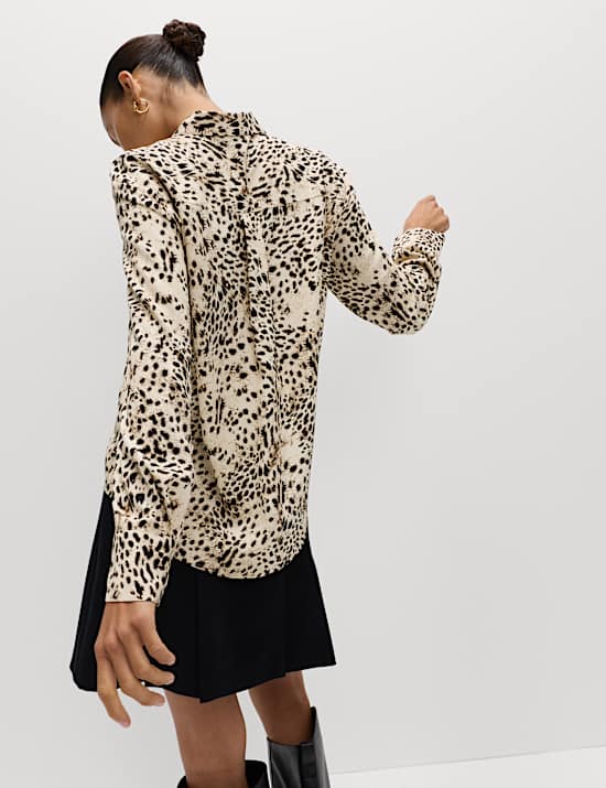 Printed Collared Button Through Shirt