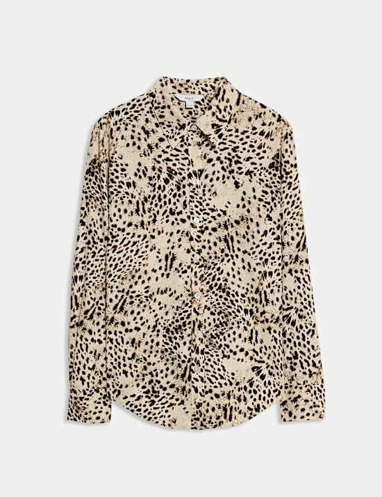 Printed Collared Button Through Shirt