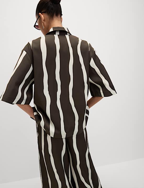 Printed Collared Oversized Resort Shirt