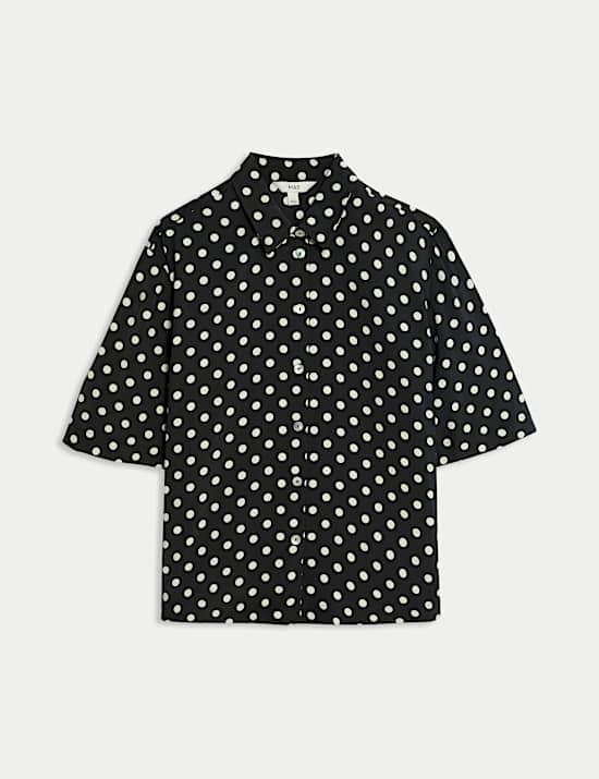 Printed Collared Oversized Resort Shirt