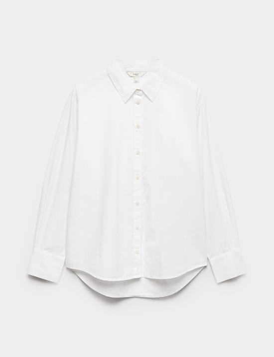 Pure Cotton Collared Button Through Shirt