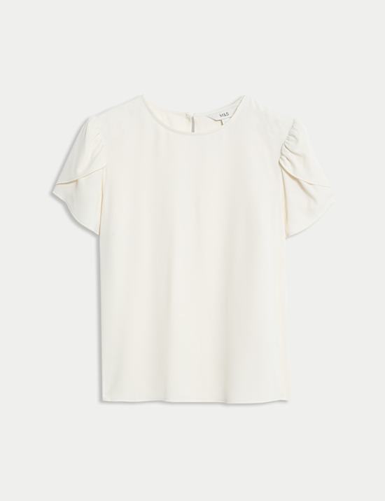 Top à manches bouffantes