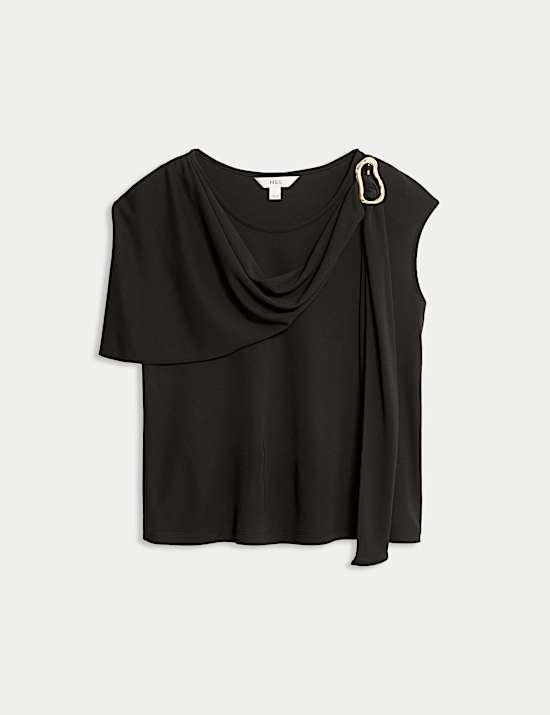 Jersey Hardware Detail Asymmetric Top