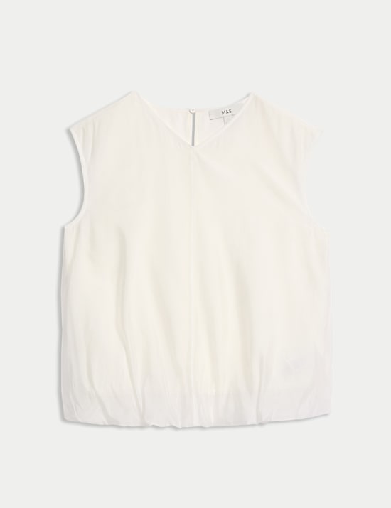 Organza Bubble Hem Top