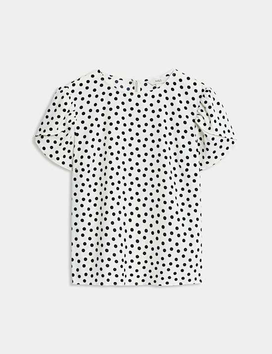 Printed Puff Sleeve Top