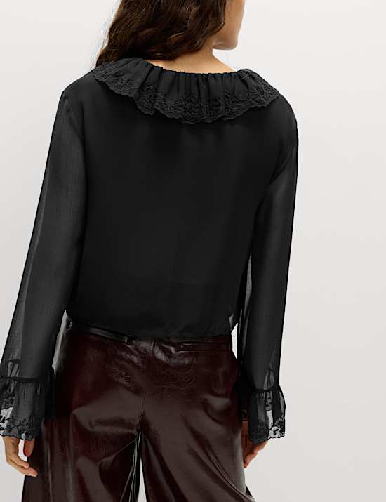 Broderie Frill Detail Blouse