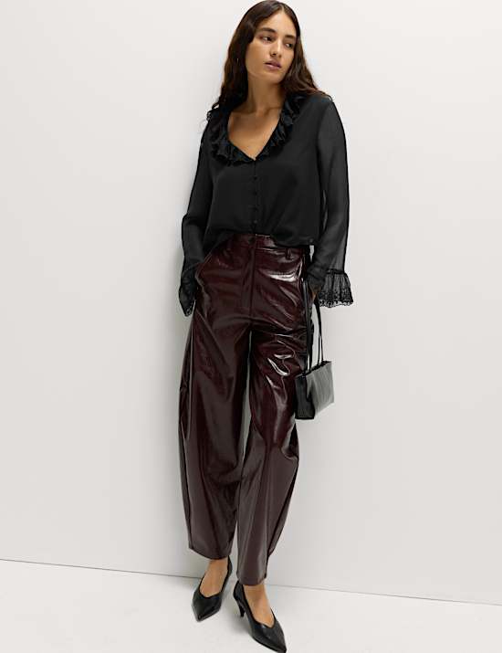 Broderie Frill Detail Blouse