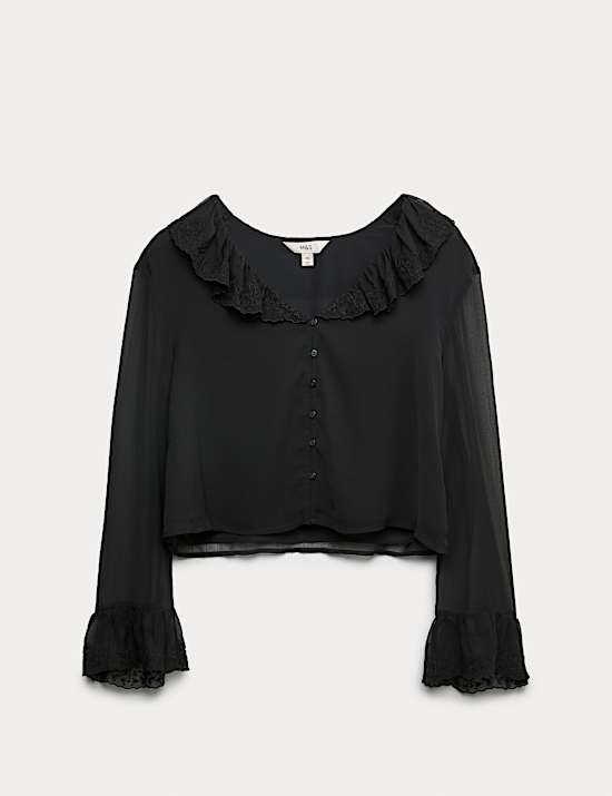 Broderie Frill Detail Blouse