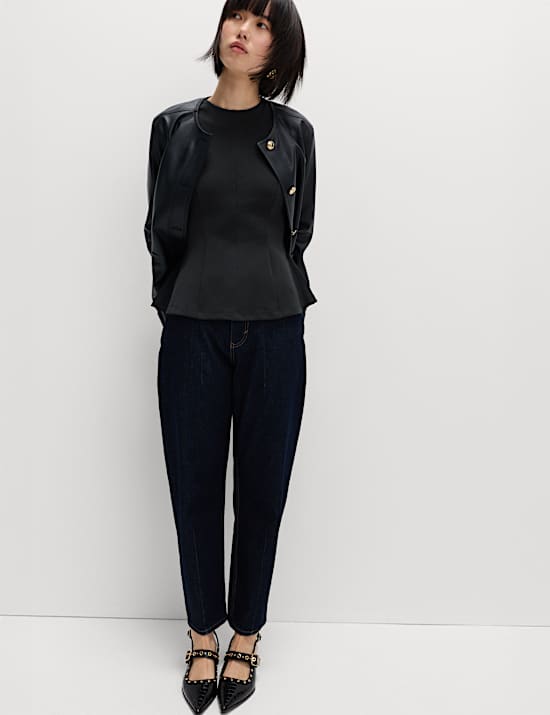 Fitted Sleeveless Peplum Top