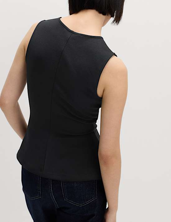 Fitted Sleeveless Peplum Top