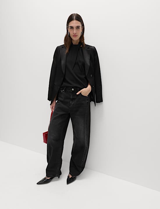 Pure Cotton Scarf Detail Top