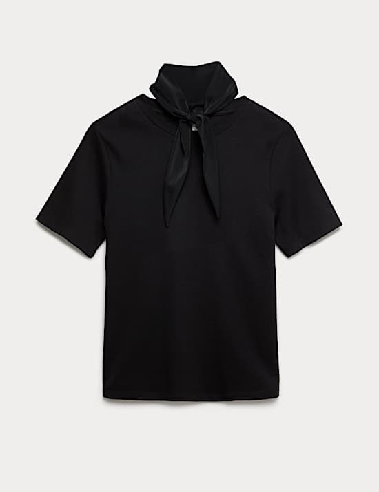 Pure Cotton Scarf Detail Top