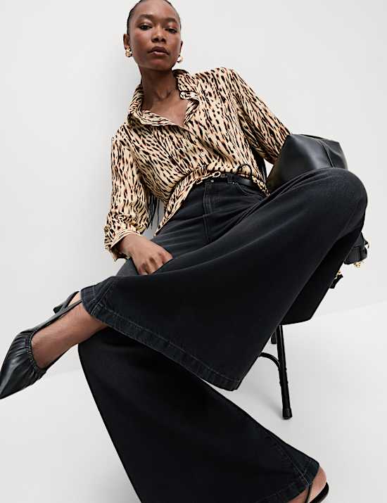 Εμπριμέ πουκάμισο με γιακά