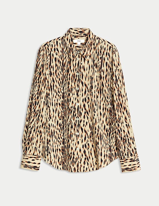 Εμπριμέ πουκάμισο με γιακά