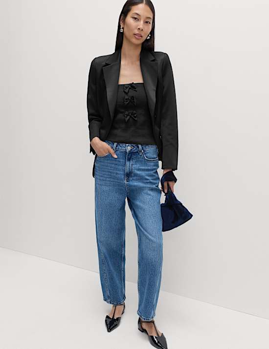 Top bandeau ajusté en coton à détail nœud